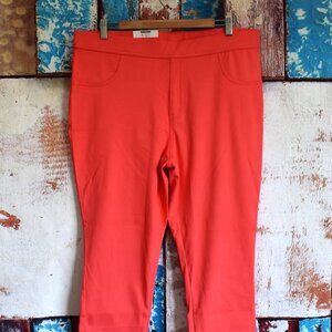 Women's Time And Tru Jegging Capri Fitted Stretch Pants 3XLARGE Orange NEW